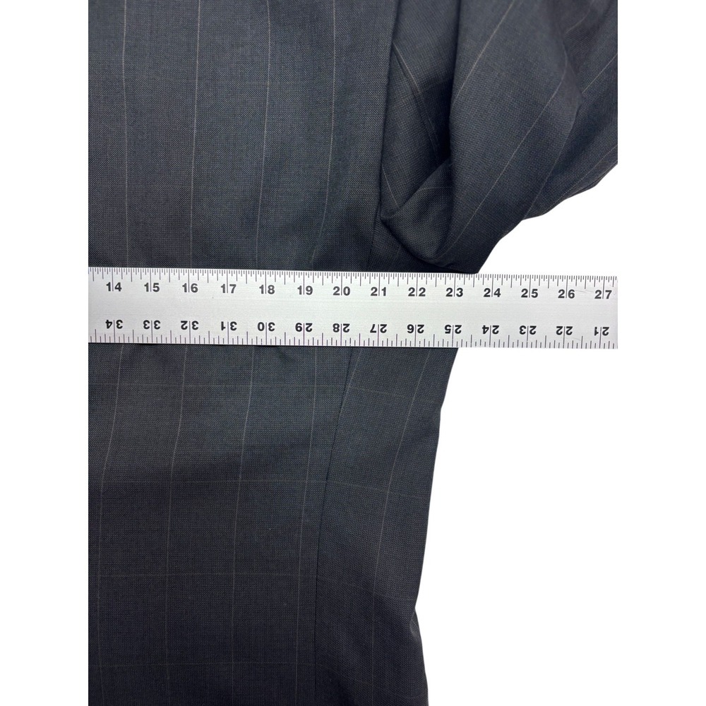 vtg 90s Christian Dior 44L 36x32 Gray Windowpane Pant Suit Double Breasted USA - Picture 8 of 16